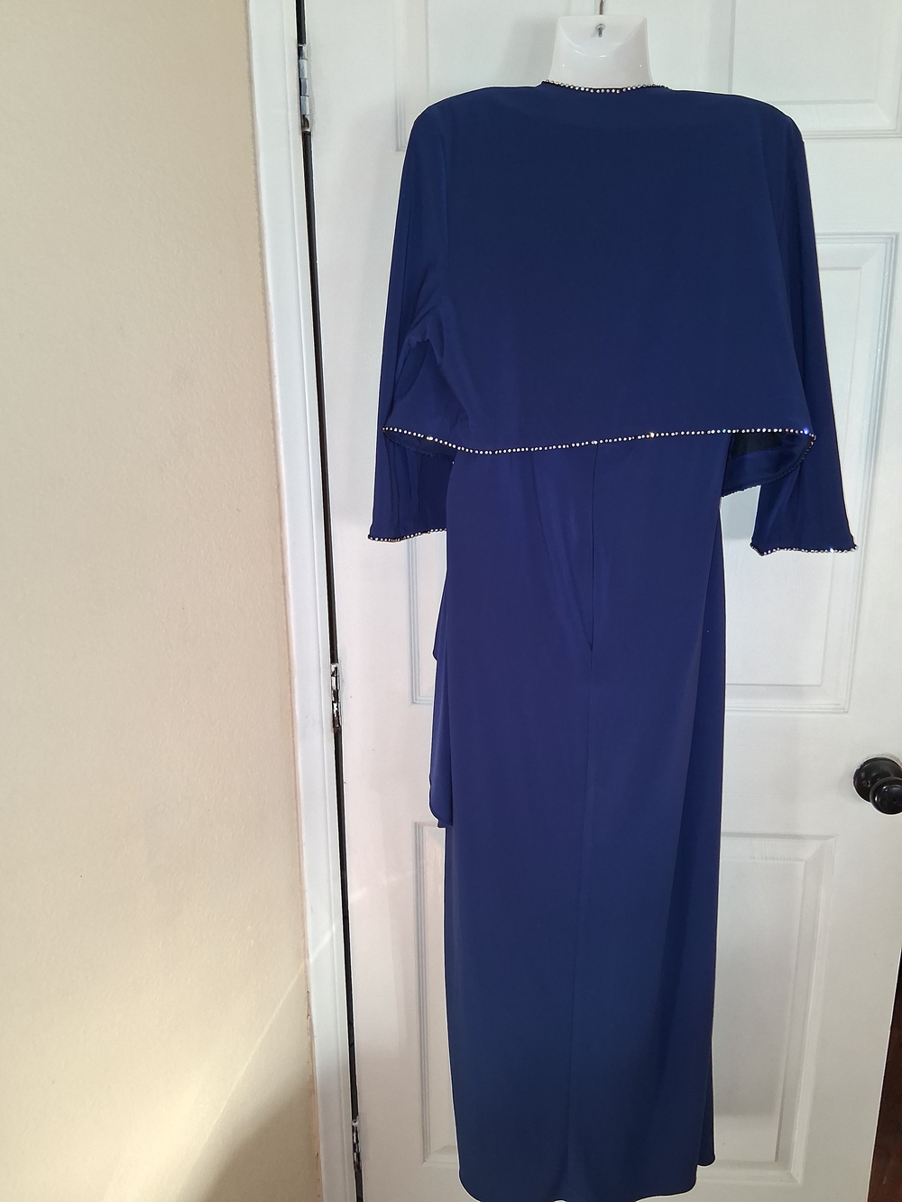 Vintage Y2K Kathy Roberts R&M Richards Royal Blue 2pc Dress & Jacket Set Size 16 - Picture 6 of 16